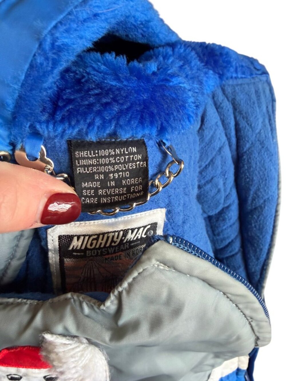 Vintage Mighty Mac Snowman Snowsuit Size 18 months Bunting Winter Jacket Retro - Picture 7 of 7